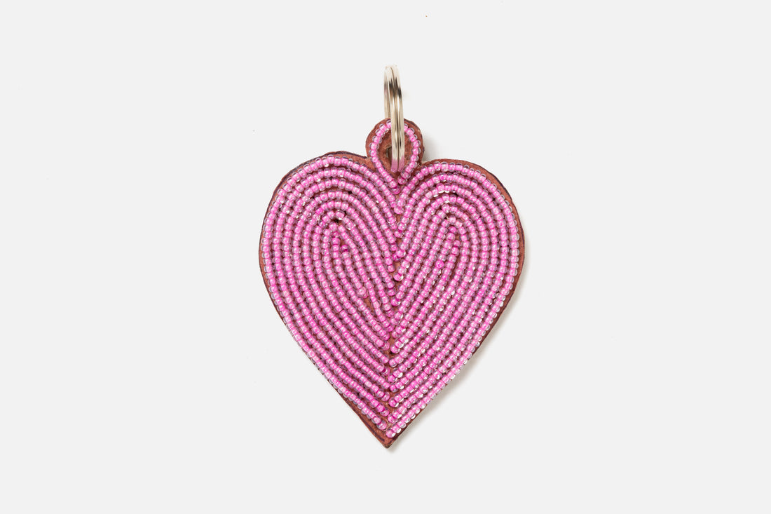 Porte-clés / Charms Cœurs Rose