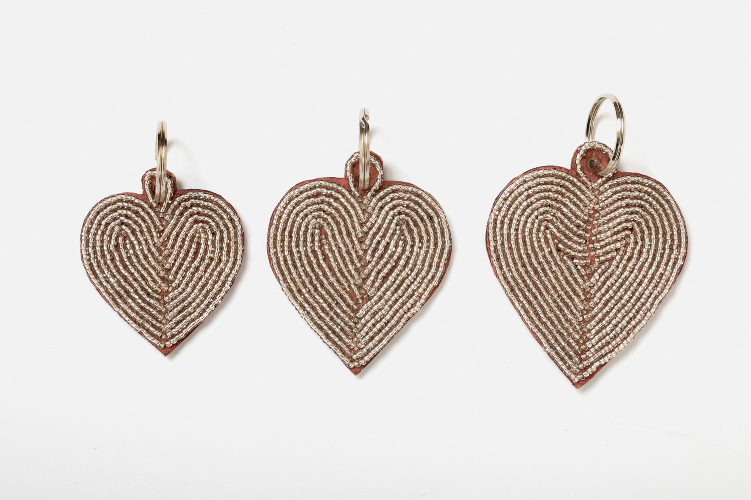 Porte-clés / Charms Cœurs Argent