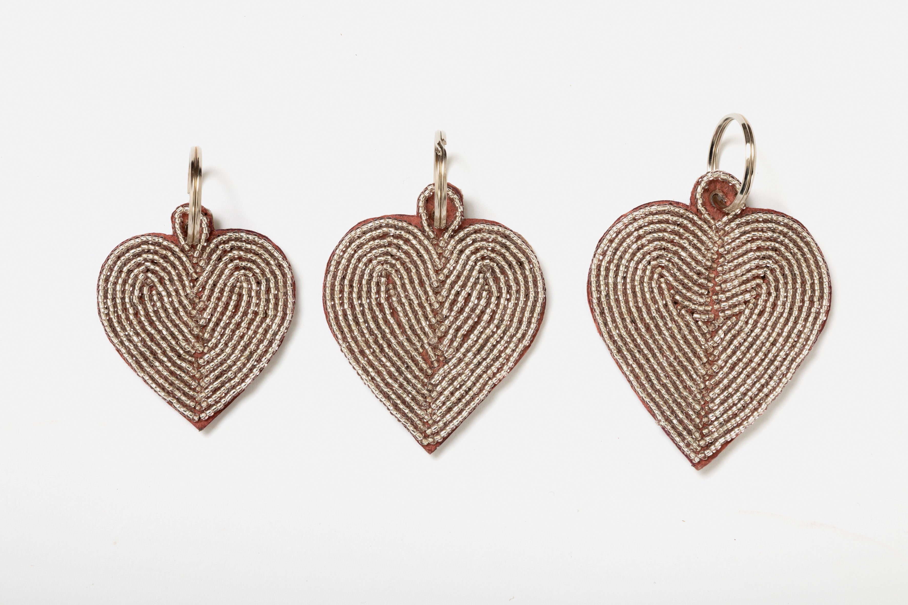 Porte-clés / Charms Cœurs Argent