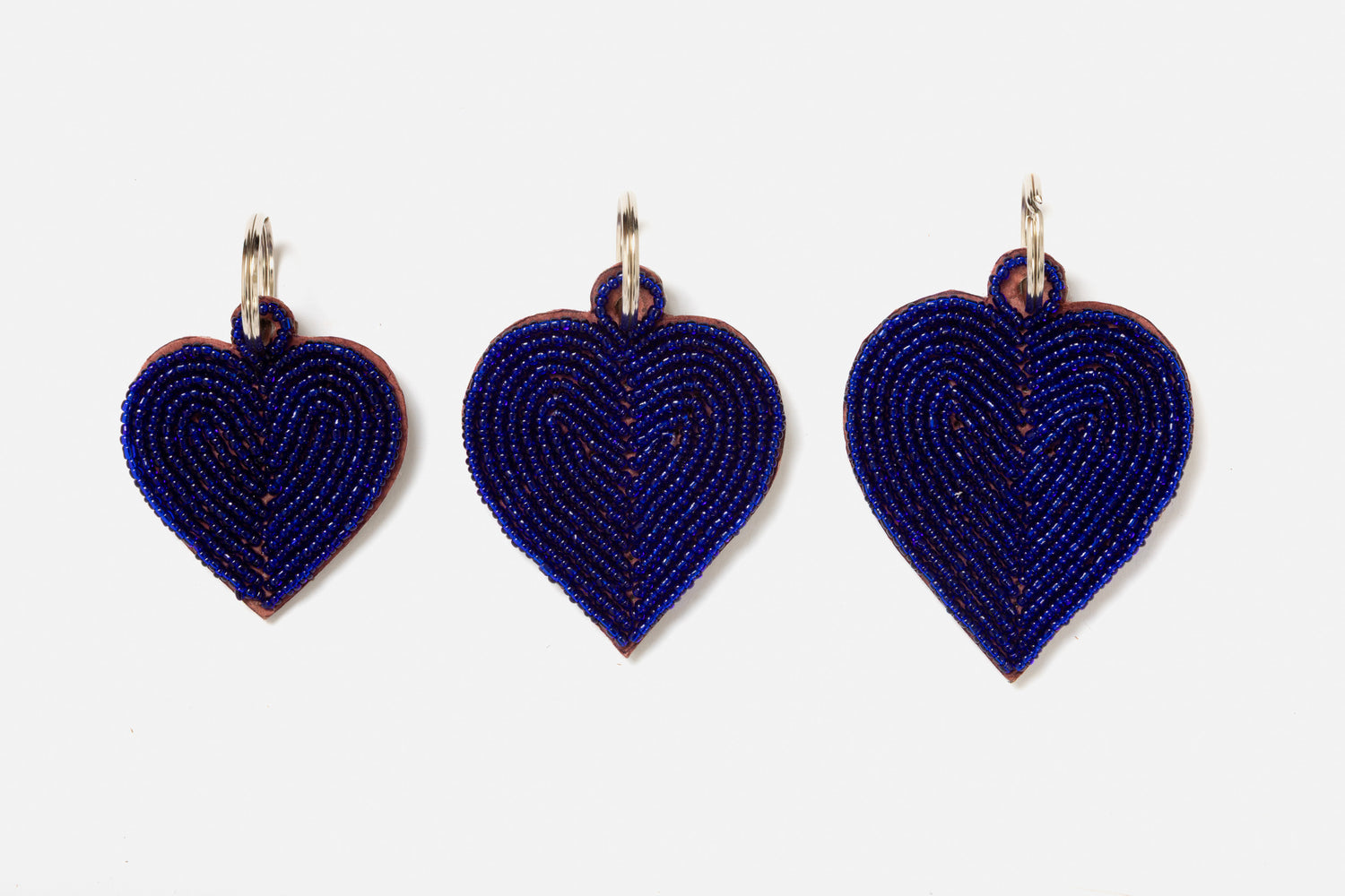 Porte-clés / Charms Cœurs Blue Nuit