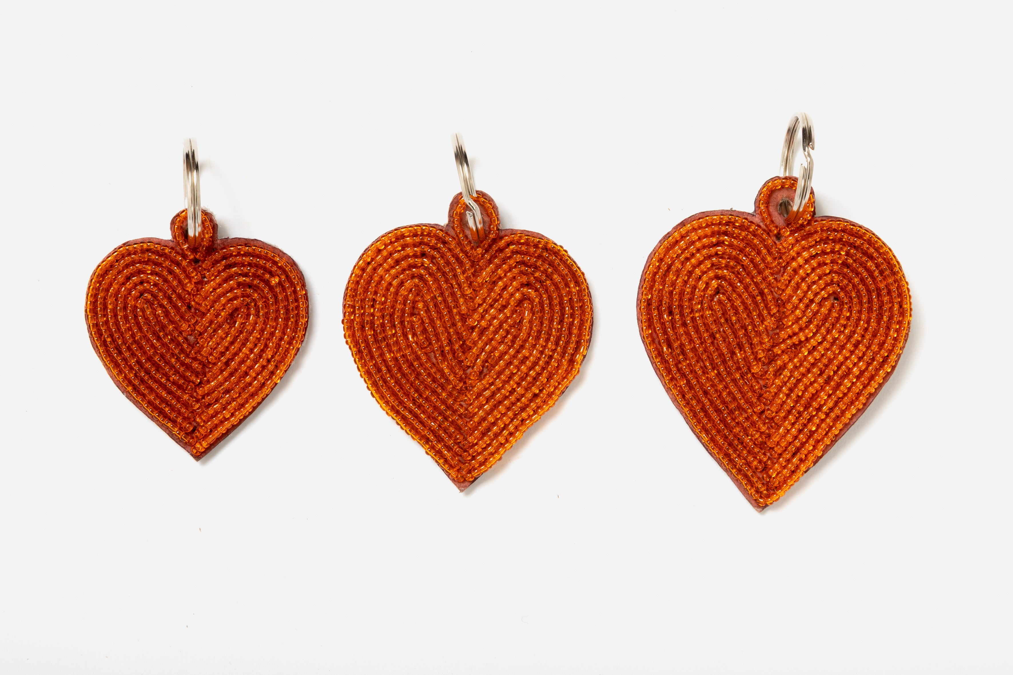 Porte-clés / Charms Cœurs Orange