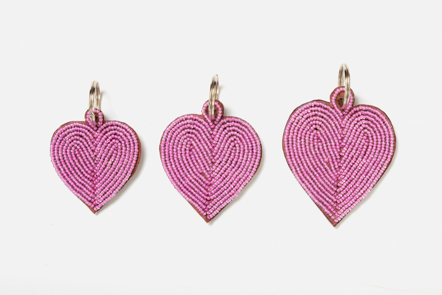 Porte-clés / Charms Cœurs Rose