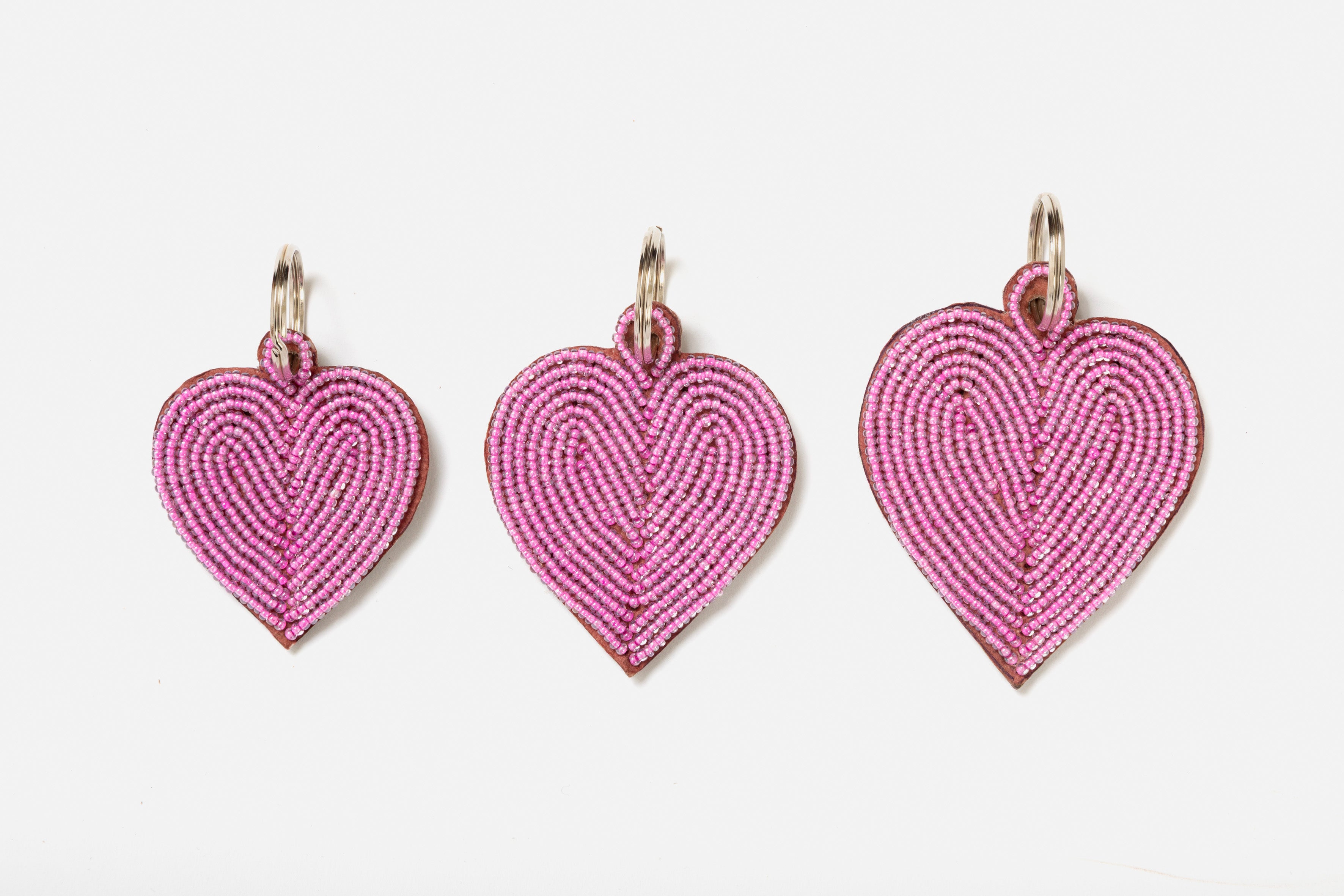 Porte-clés / Charms Cœurs Rose