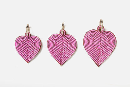 Porte-clés / Charms Cœurs Rose