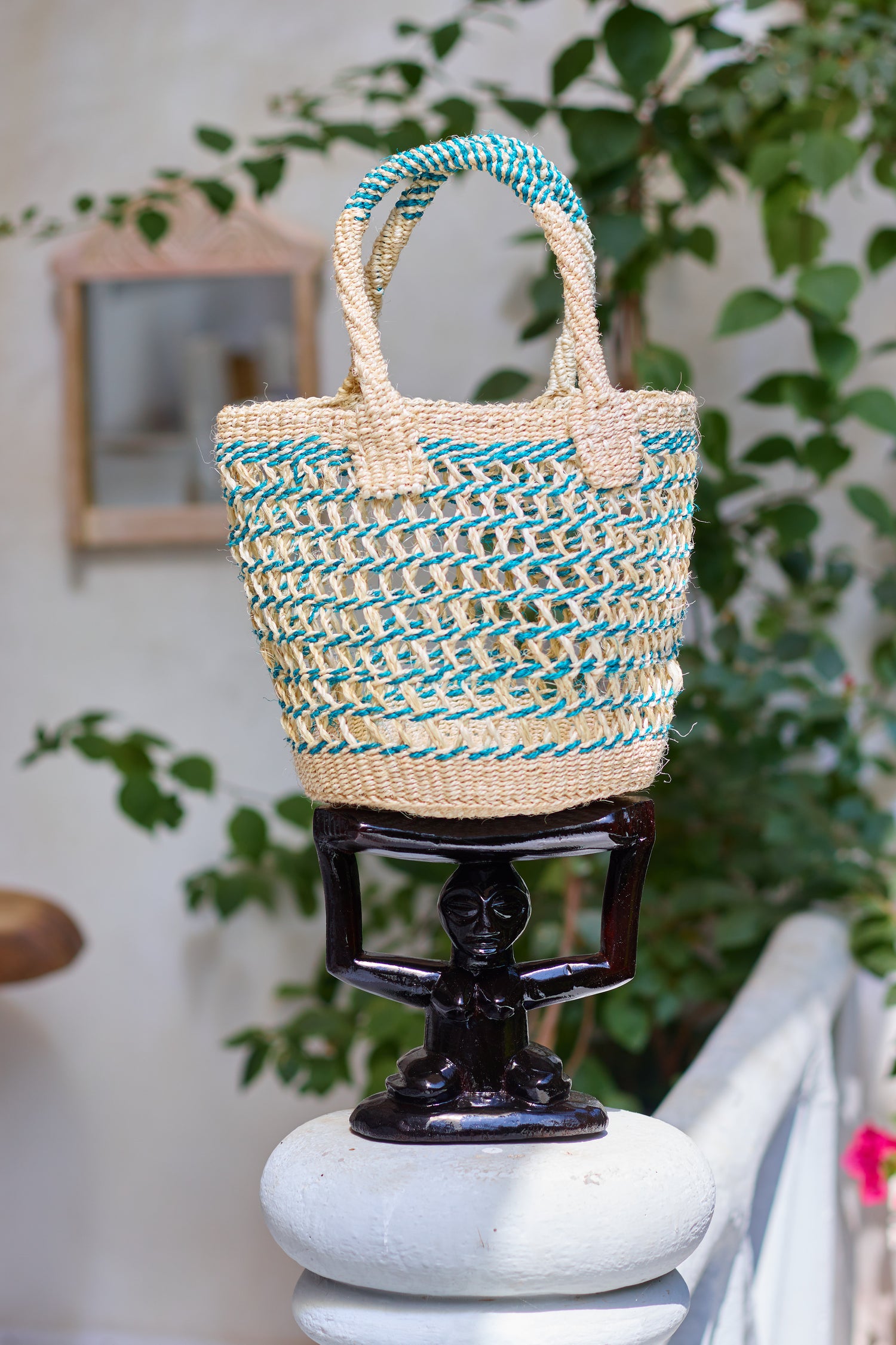 Petit panier à mailles larges vert