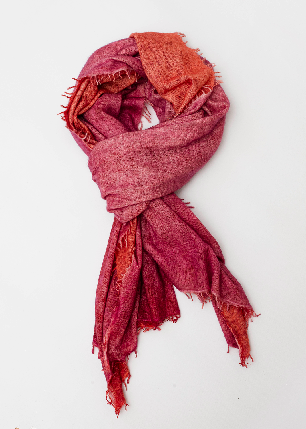 Echarpe en Cashmere Spray - Rose &amp; Orange