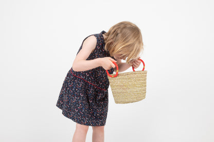 Petit panier avec anses rondes en perles