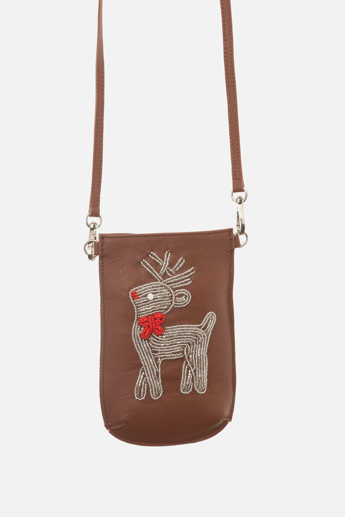 Porte-Téléphone Bravo Cuir - Renne Argent