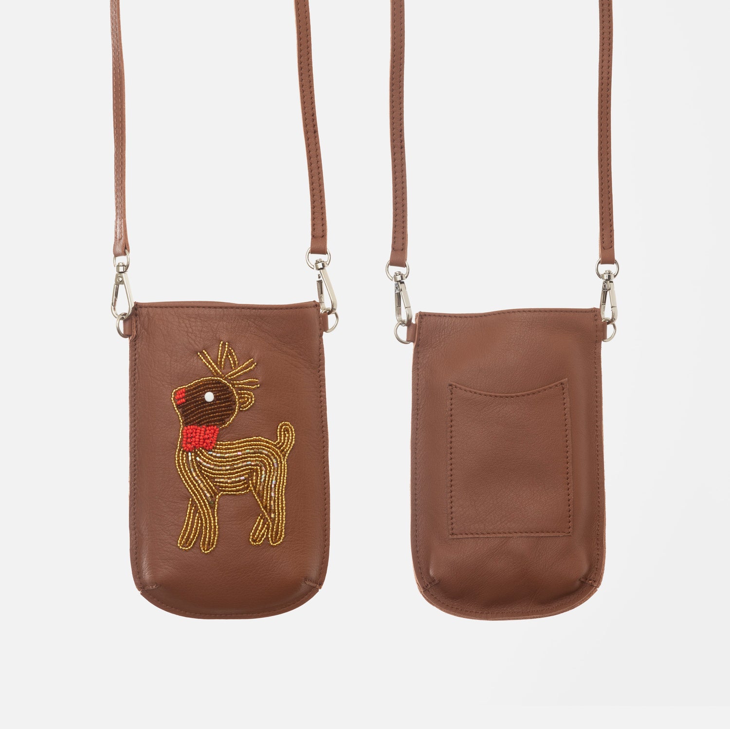 Porte-Téléphone Bravo Cuir - Renne Or