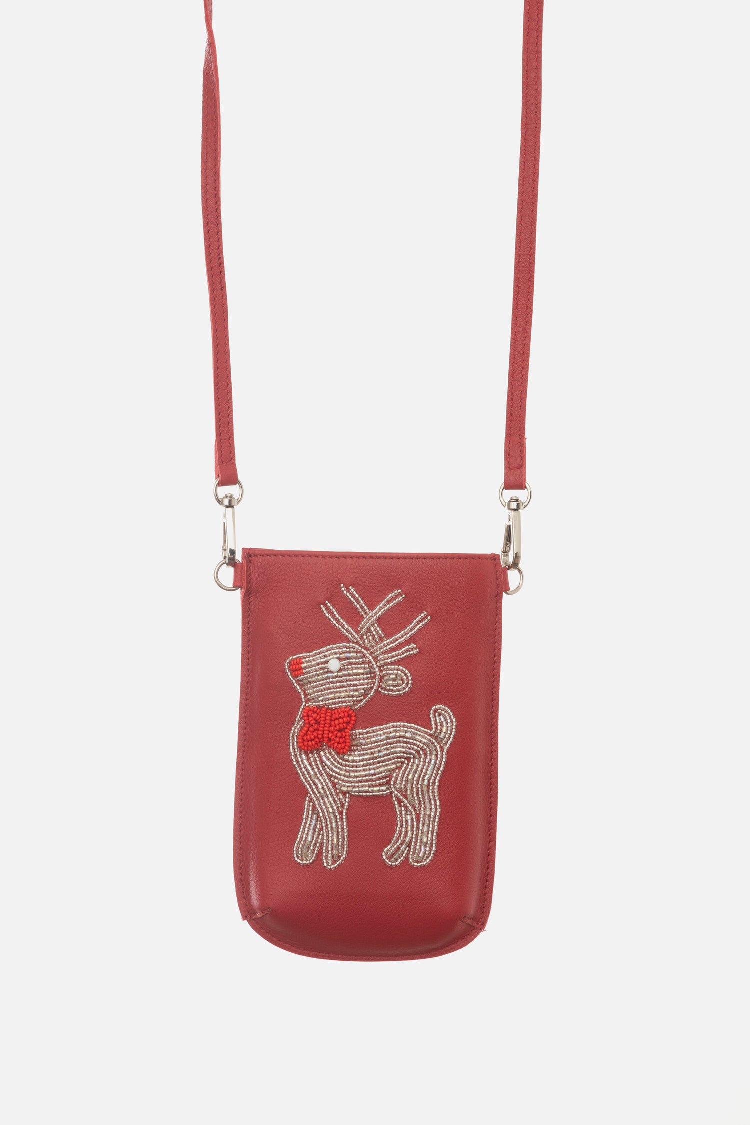 Porte-Téléphone Bravo Rouge - Renne Argent