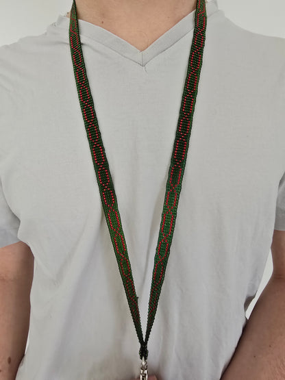 Porte-badge Diva Vert &amp; Rouge