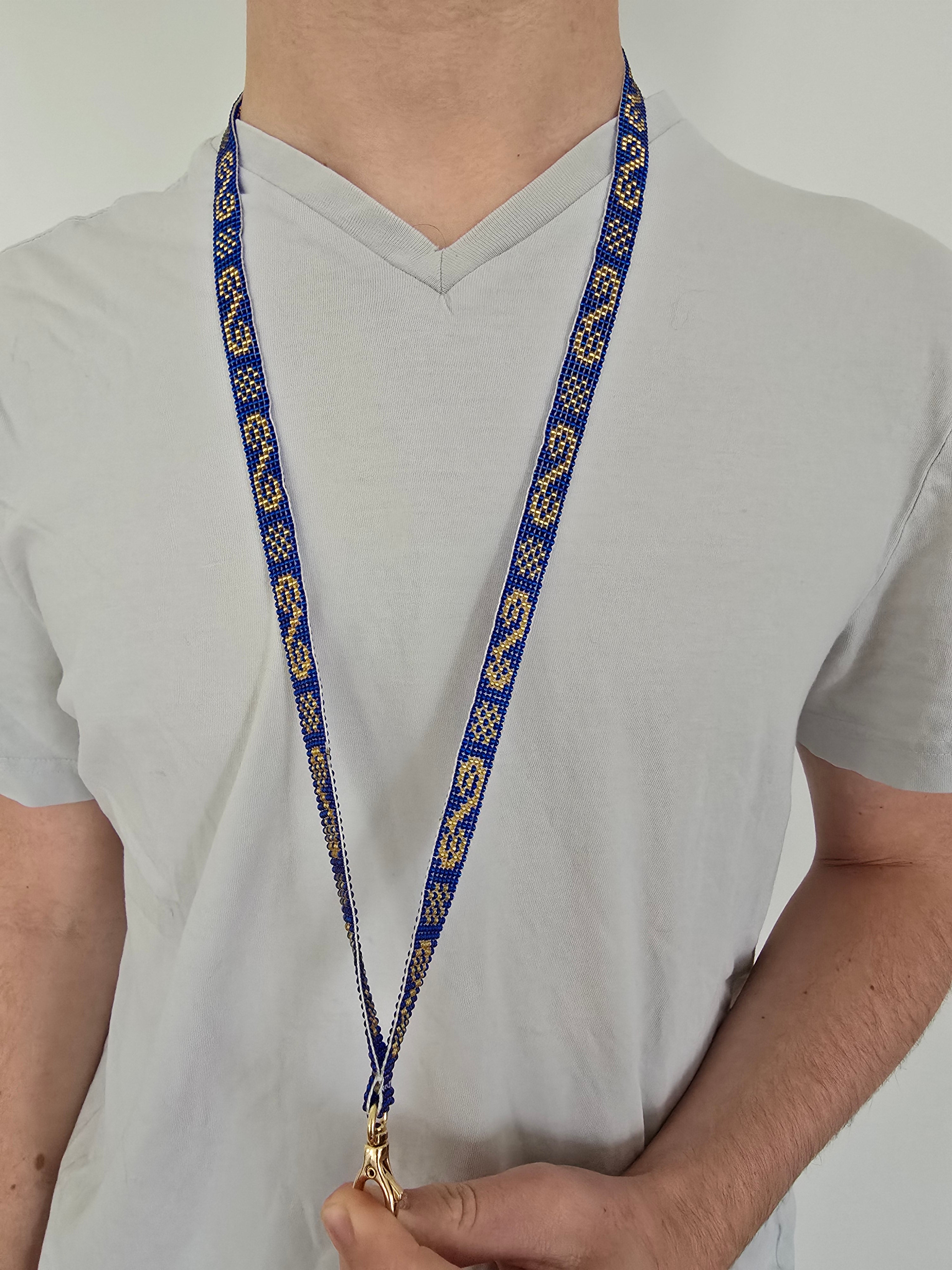 Porte-badge Riviera Blue &amp; Or