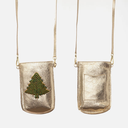 Porte-Téléphone Bravo Laminé Or - Arbre de Noël