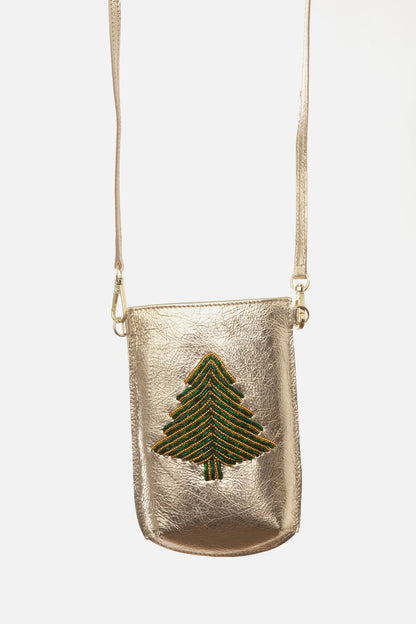 Porte-Téléphone Bravo Laminé Or - Arbre de Noël