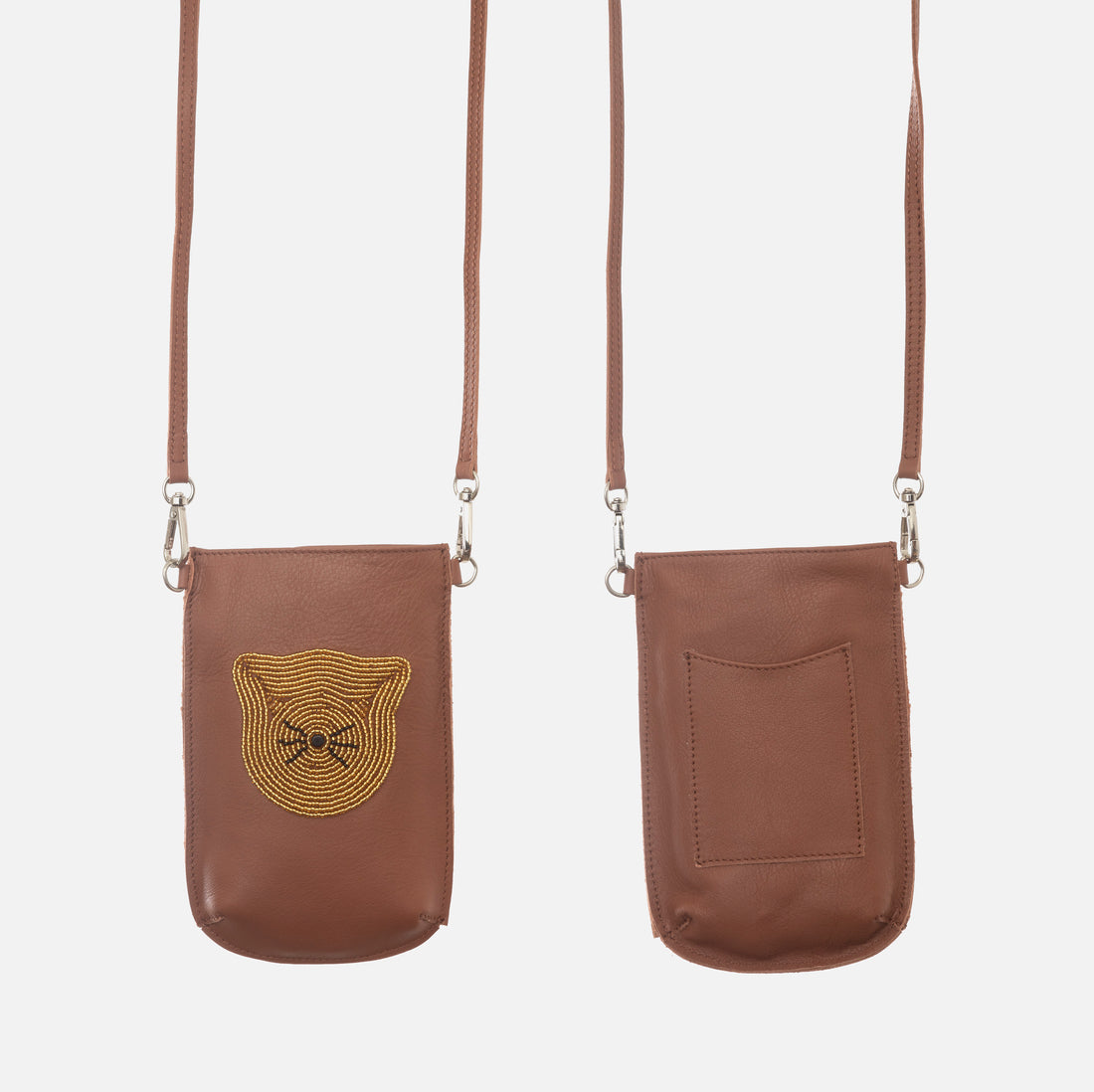 Porte-Téléphone Bravo Cuir - Chat Or