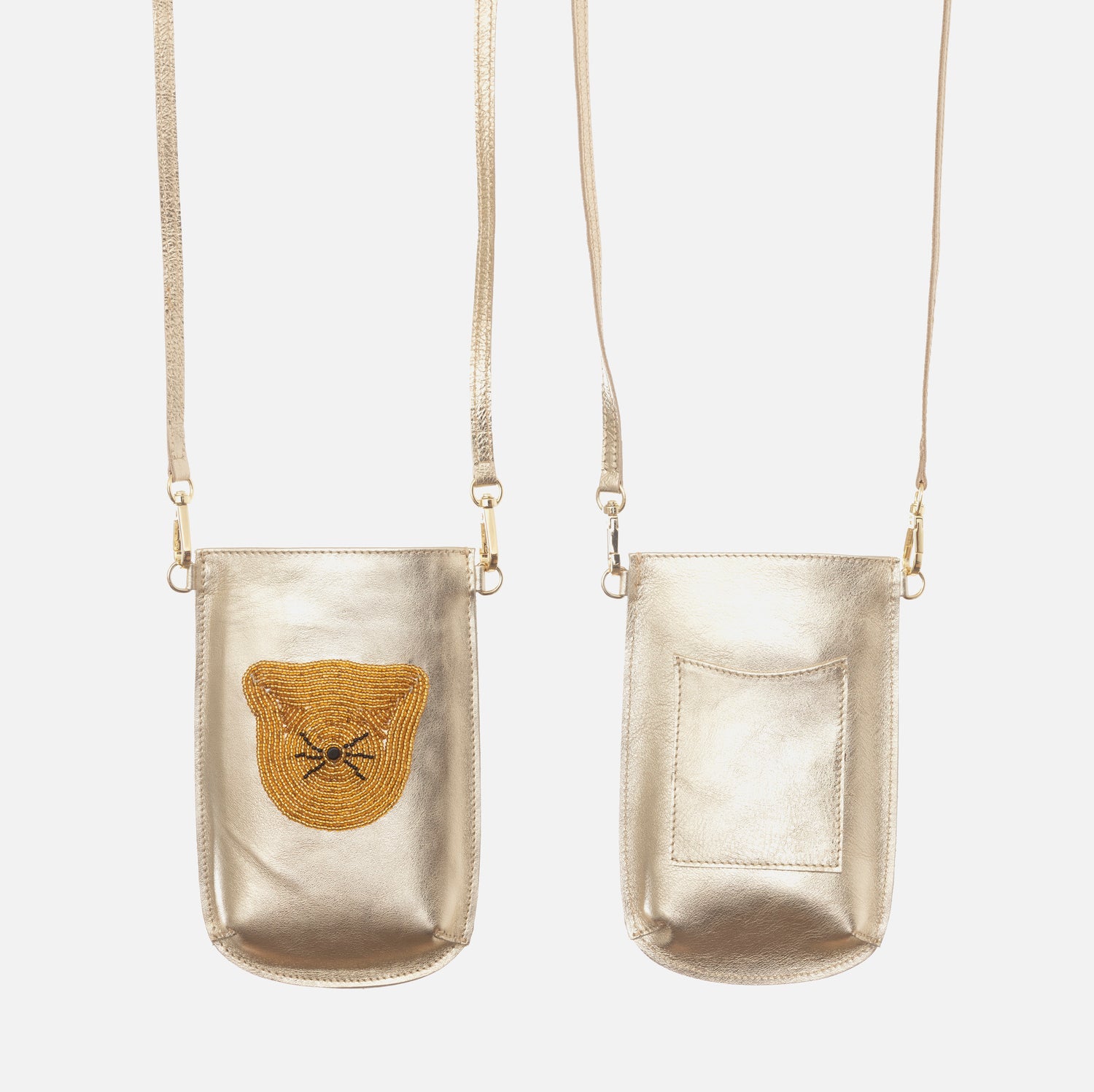 Porte-Téléphone Bravo Laminé Or - Chat