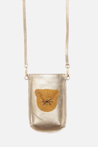 Porte-Téléphone Bravo Laminé Or - Chat