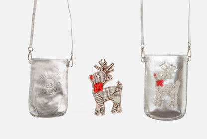 Porte-Téléphone Bravo Laminé Argent - Renne Argent