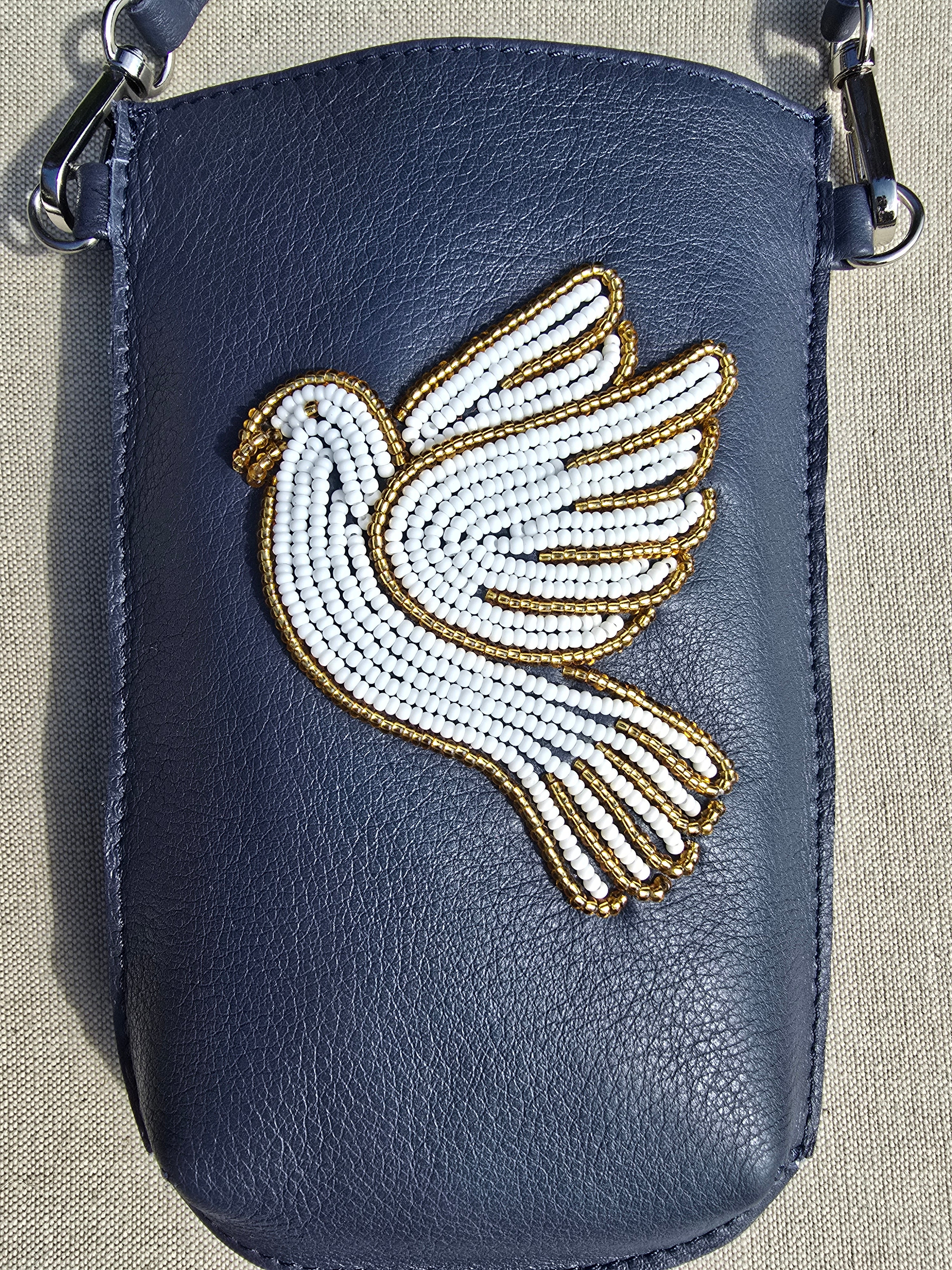 Porte-Téléphone Bravo Cuir Blue - Colombe