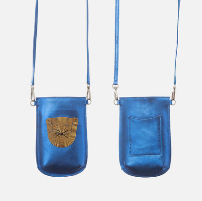 Porte-Téléphone Bravo Laminé Blue - Chat Or