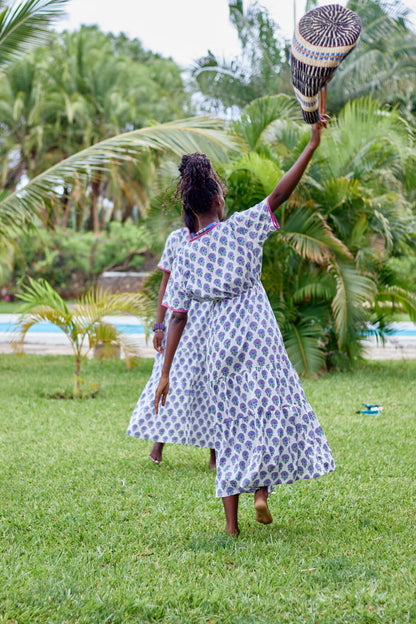 Robe coton manches courtes