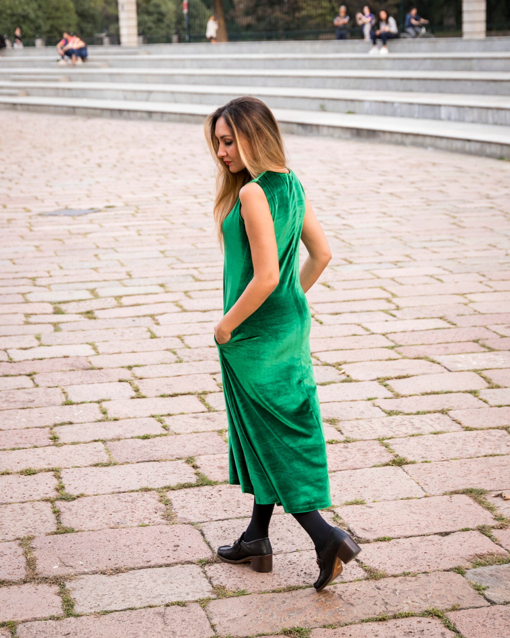 Robe femme, robe longue, robe élégante sans manches