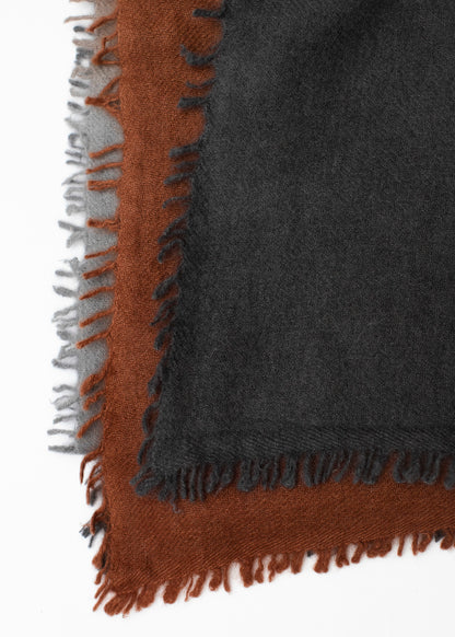 Echarpe en Cashmere bicolore - Gris &amp; Marron