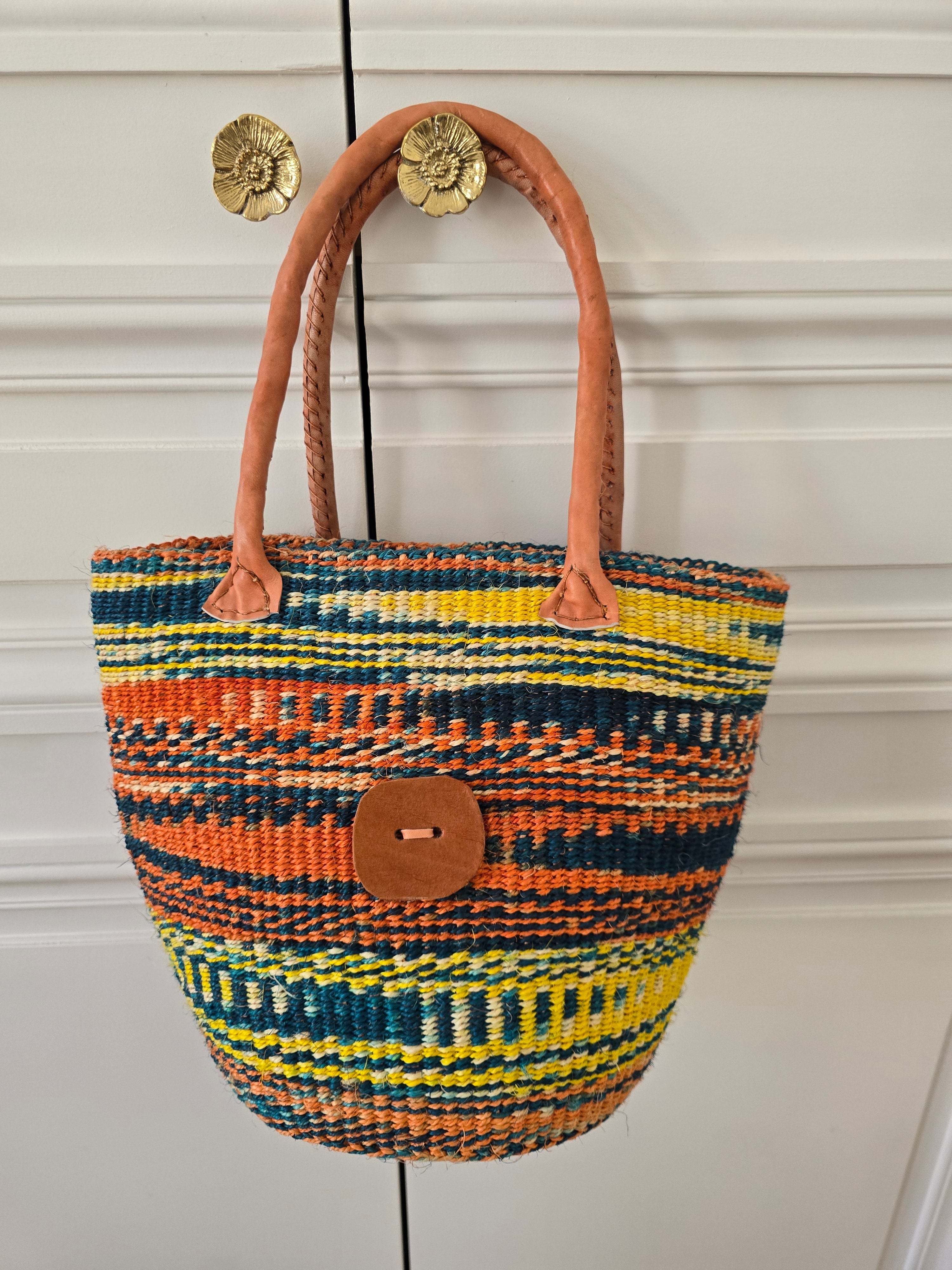 Panier Sisal - Orange, Jaune &amp; Vert