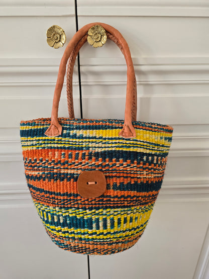 Panier Sisal - Orange, Jaune &amp; Vert