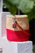 Petit panier en sisal - Beige & Rouge MiniRosa