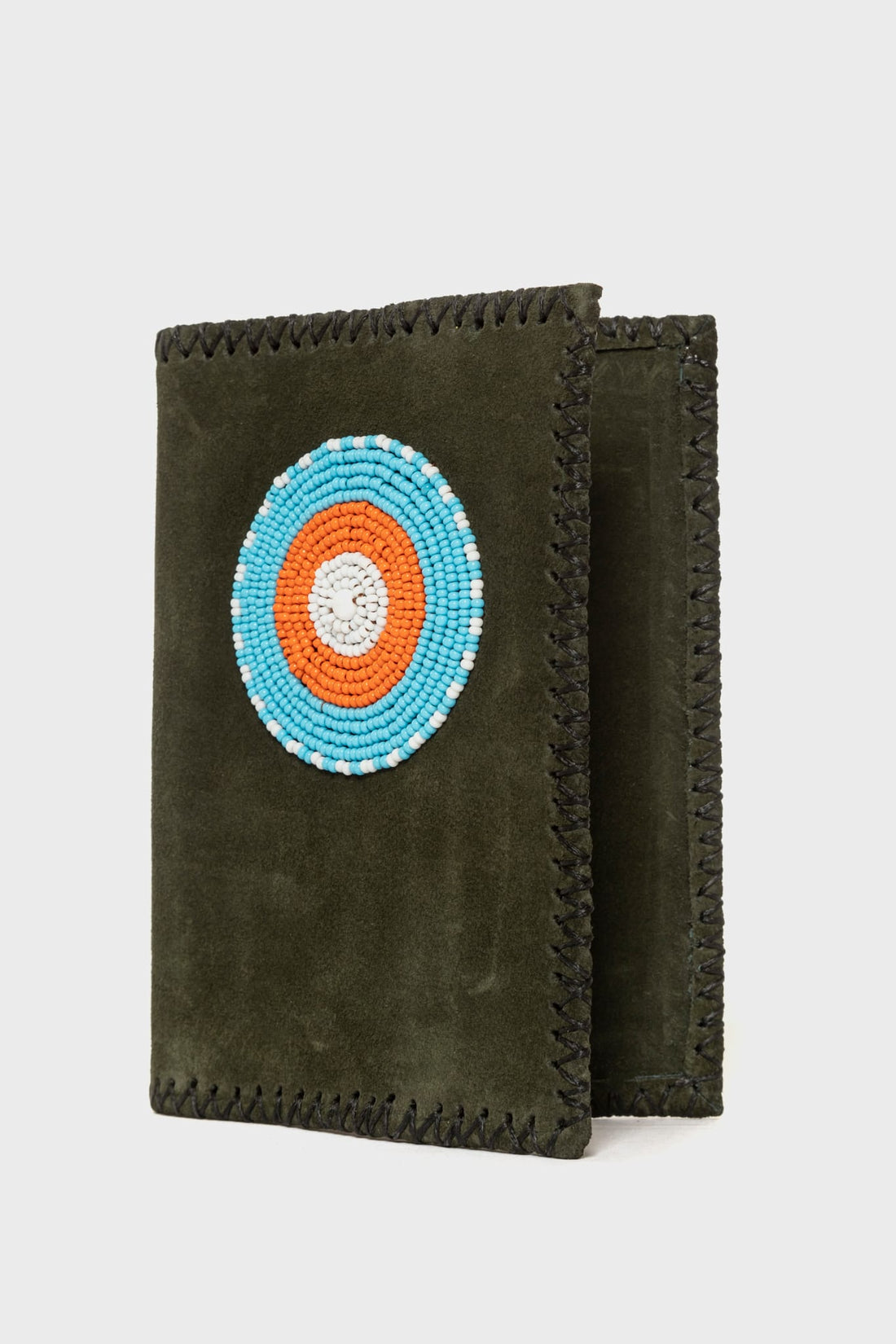 Porte-Passeport en Suède Vert &amp; Pastille Masai