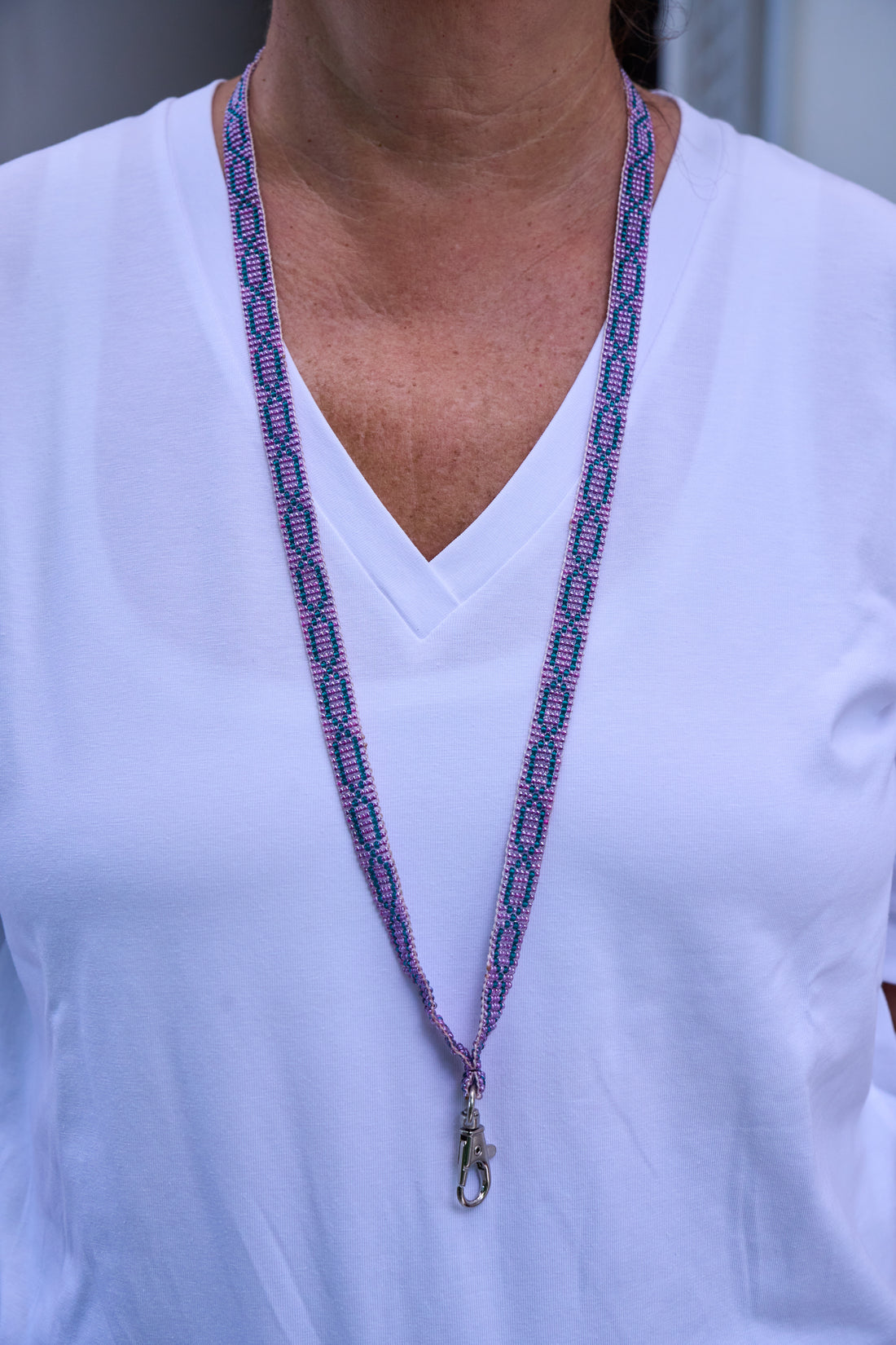 Porte-badge Diva Rose &amp; Bleu