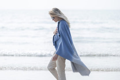 Poncho en Yack - Bleu Gris