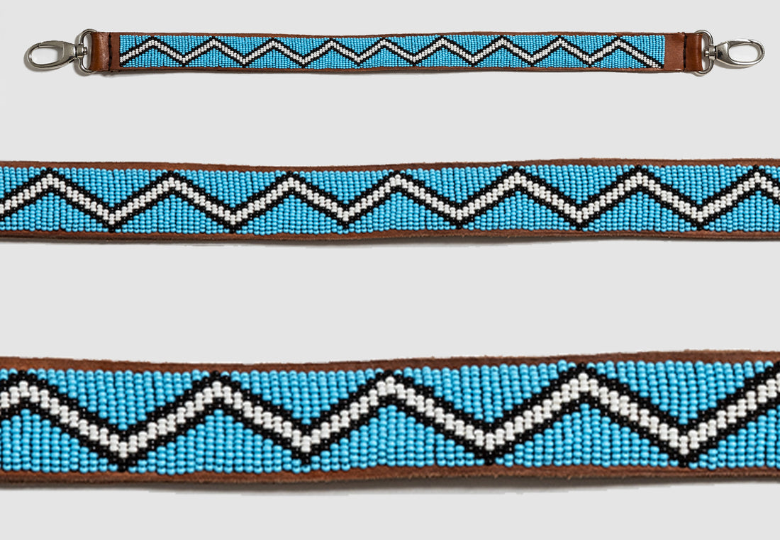 Bandoulière Masaï - Zig Zag (Blue)